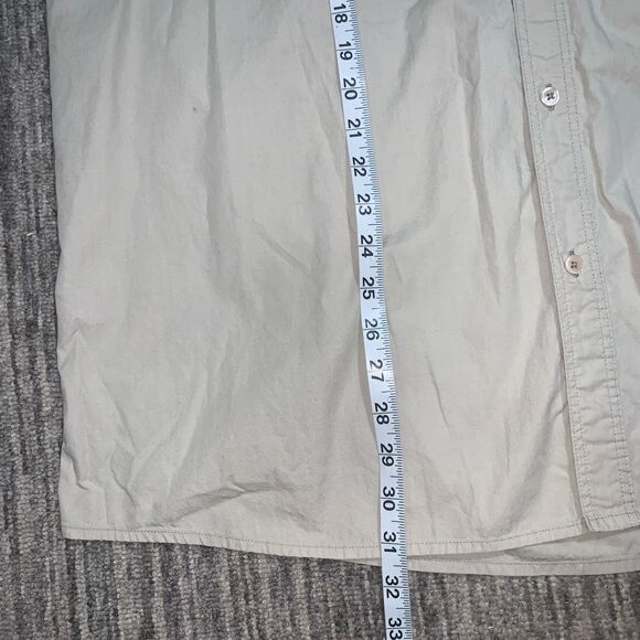 Vintage 90s Bass Men's Size XL Tan Long Sleeve Button Down Shirt Fishing Utility - Picture 4 of 5